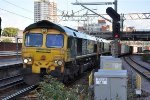A pair of Class 66's lead an inbound container train